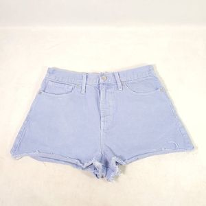 Madewell Mom Jean Micro Shorts Sz 28 Raw Hem Light Purple Blue Lavender Y2K 90s